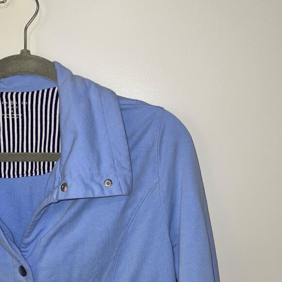 Karen Scott Sport Blue Cotton/Spandex Womens Jacket Medium - Picture 5 of 6